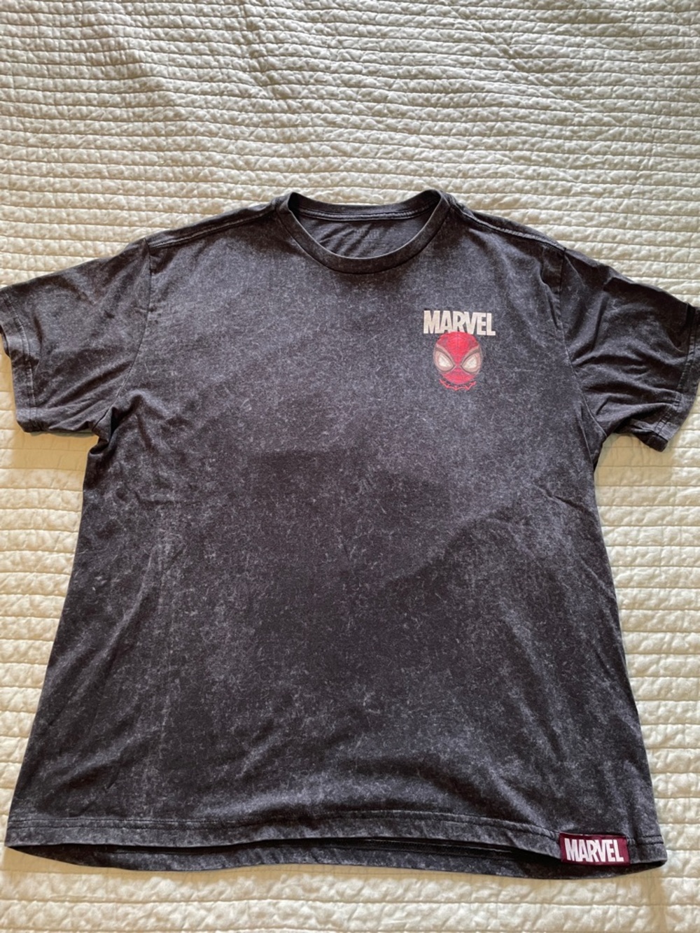 Marvel Black Tee with Red Spider-Man Chest Graphic